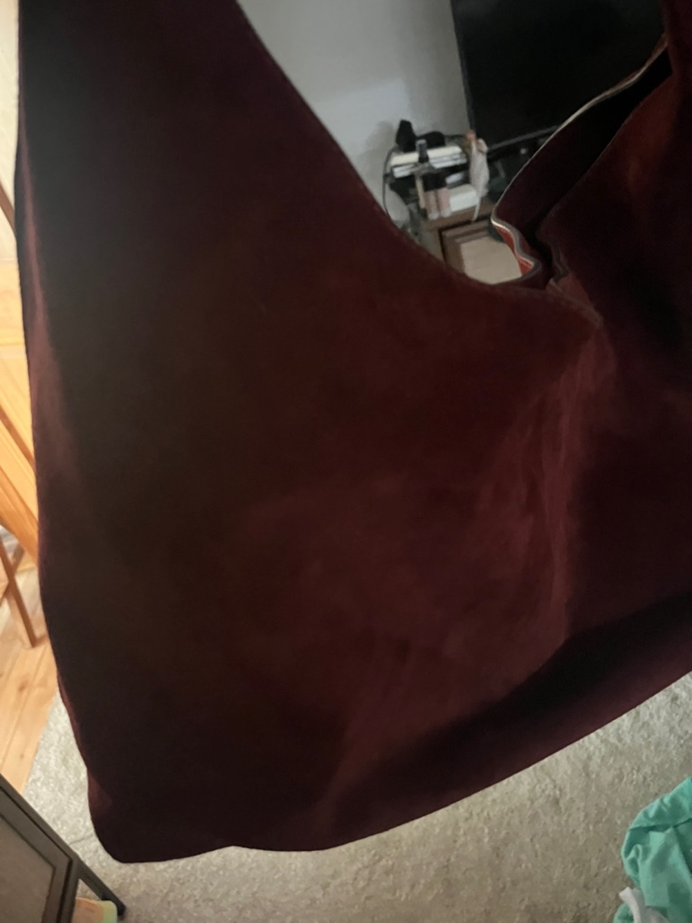 Madewell Suede Shoulder Hobo Bag in Deep Burgundy - Picture 8 of 10